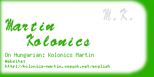 martin kolonics business card